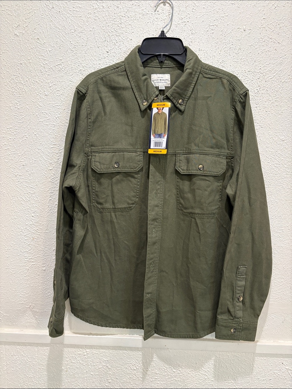 Lucky Brand Olive Green Military-Style Shirt Jacket